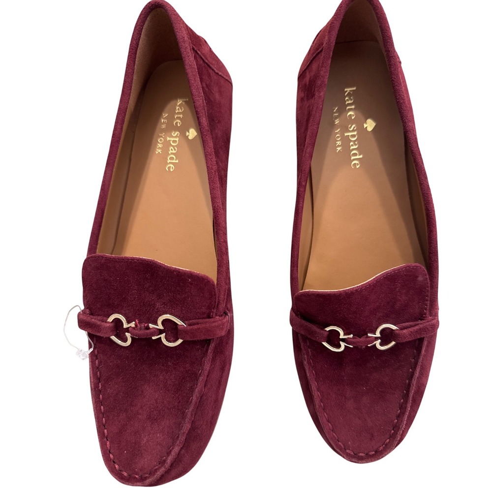 Kate Spade‎ Bernice suede driving moccasins in a burgundy color NWOT 8B